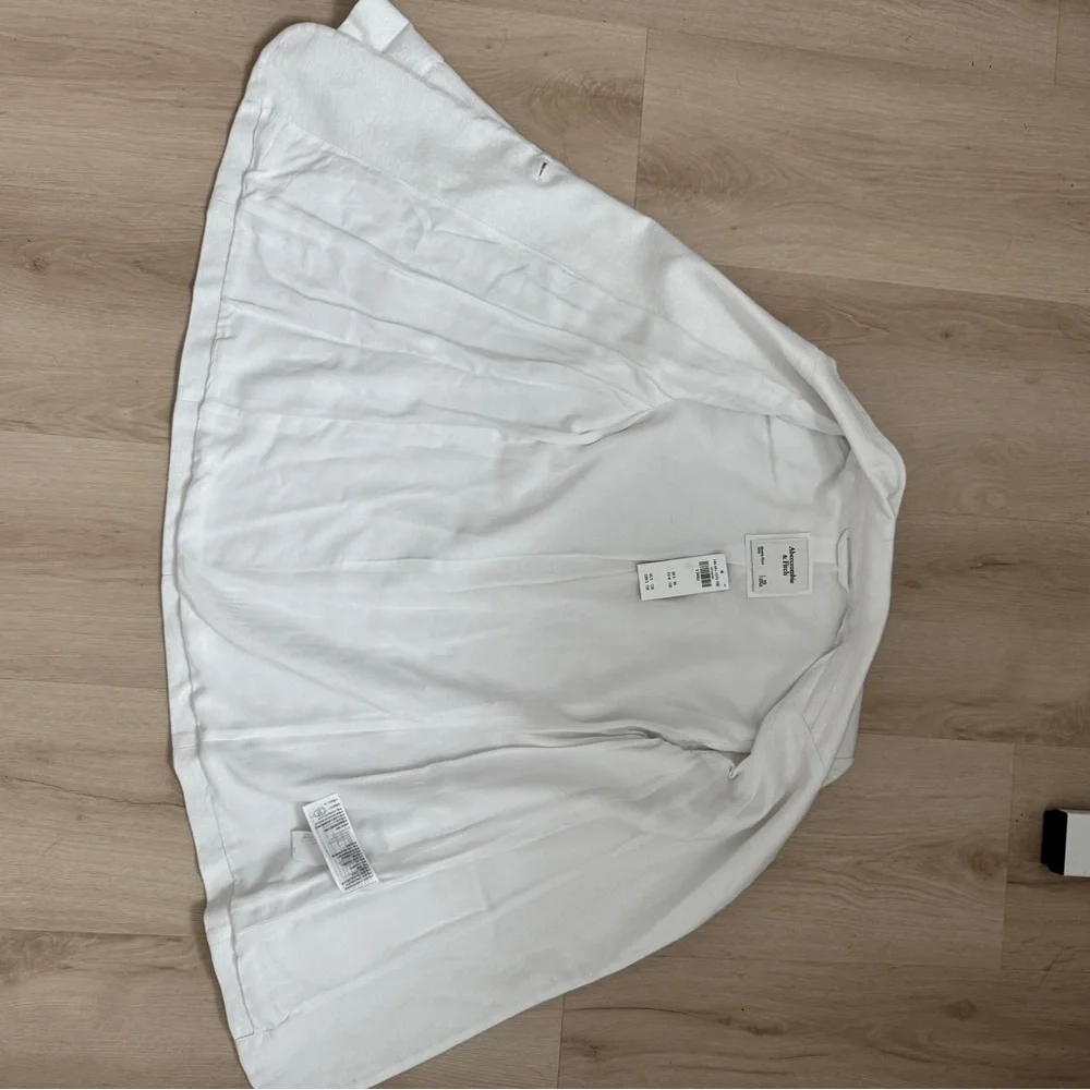 Abercrombie & Fitch NWT White Linen Blend Blazer - Picture 11 of 14